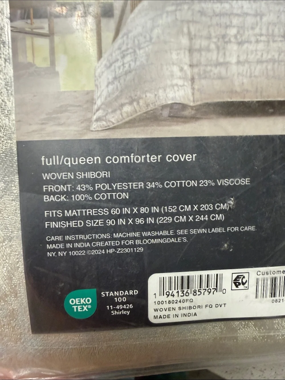 Hudson Park Collection Queen Comforter in Light Gray and Cream